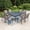 Black, variant on Summit Living 9-Piece Outdoor Dining Set with Large Square Table & Textilene Chairs for 8-Person, Black & Gray Brown