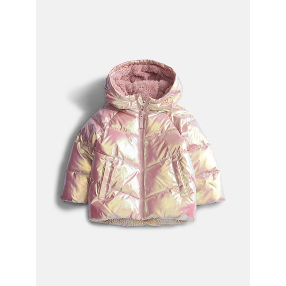 Wonder Nation Toddler Girl Heavyweight Puffer Jacket, Sizes 12M- 5T