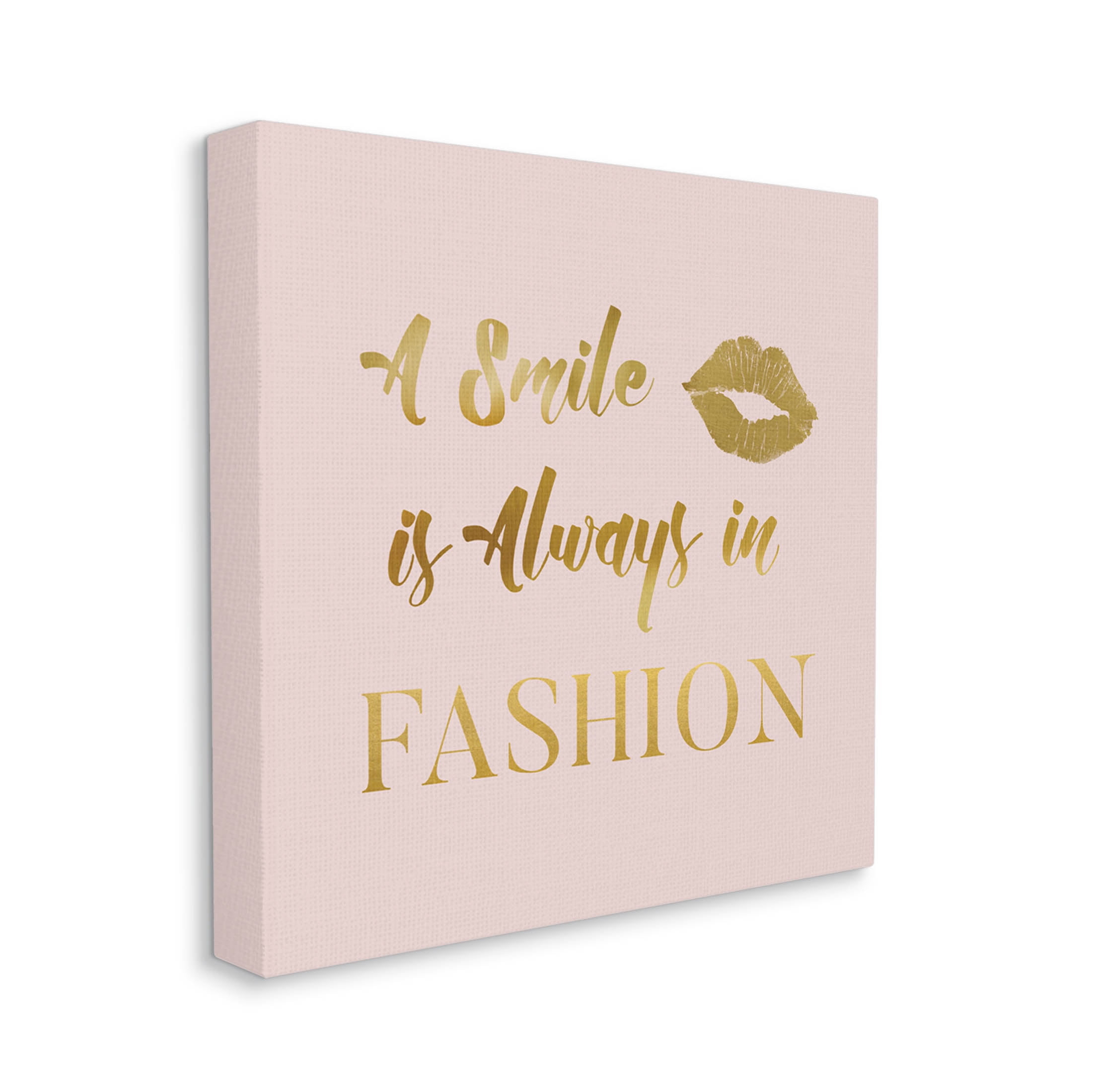 Stupell Industries Smile Always In Fashion Glam Graphic Art Gallery Wrapped Canvas Print Wall Art, Design by Carol Robinson