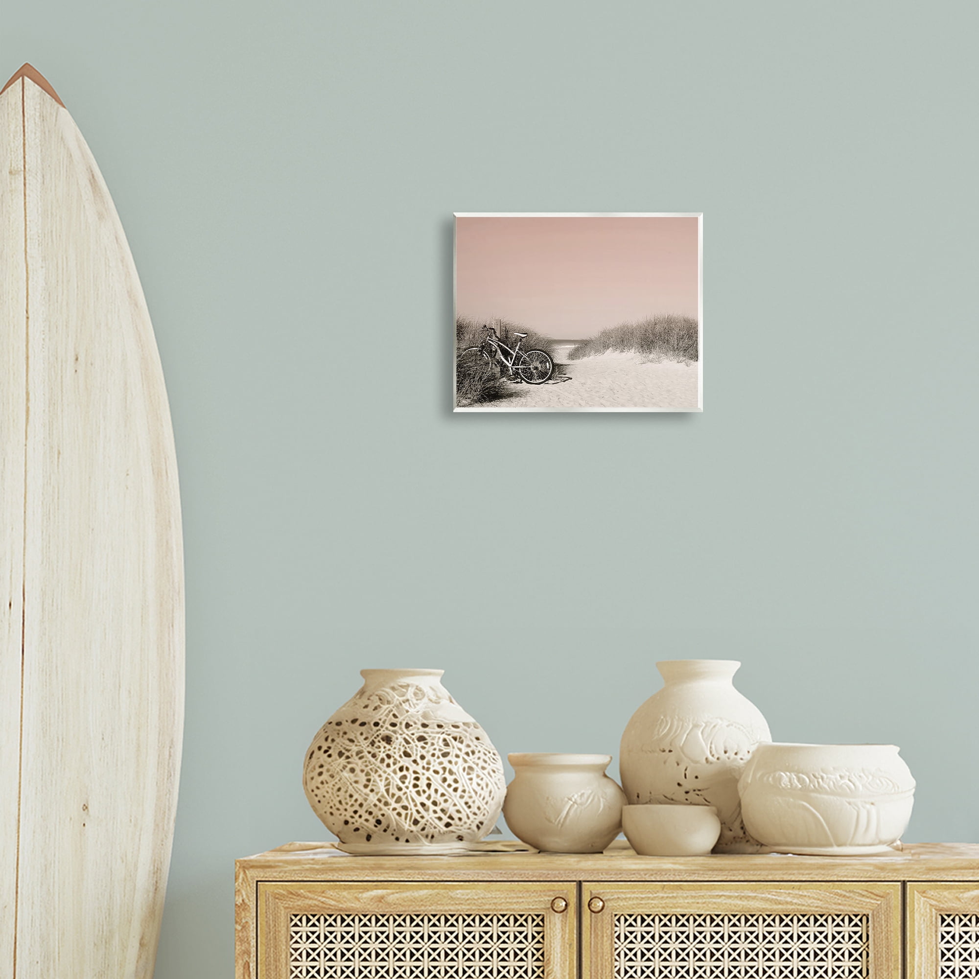 Stupell Industries Bicycle Ride Paused Nautical & Beach Photography Unframed Art Print Wall Art, 14 x 11
