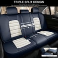 thumbnail image 3 of 5PCS Leather Seat Covers for Toyota 98% Car Models Non-slip Car Seat Protectors Easy to Install and Clean（With Two Pillows,White/Blue）, 3 of 6
