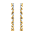 thumbnail image 2 of 1/2 Carat Prong Set Round Diamond Twisted Hoop Earrings in 14K Yellow Gold, 2 of 3