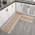 thumbnail image 2 of Brown Geometric Triangle Diamond Pattern Kitchen Rugs Sets Of 2,Anti Fatigue Kitchen Mat Rugs Non Slip Washable,Decorative Kitchen Floor Mats for Kitchen,Sink,Laundry,17"x30"+17"x47", 2 of 7