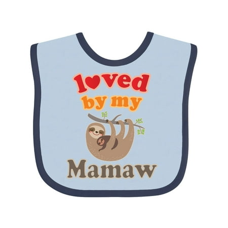 

Inktastic Mamaw Sloth Loves Me Gift Baby Boy or Baby Girl Bib