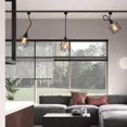 thumbnail image 4 of FSLiving H Type Track Light,Black Iron Cage Square Ceiling Spotlighting, Flexibly Rotatable Light Goose Neck Head, Adjustable Island Lighting Mini Halo Track Mounted Lighting bar for Kitchen,3 Pack, 4 of 9