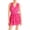 Hot Pink, variant on Aqua Womens Smocked V-Neck Mini Dress