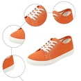 thumbnail image 3 of Pandaie Women's Fashion Sneakers Low Top Walking Running Tennis Shoes Lace up Non Slip Canvas Flats for Work Casual Daily Footwear Orange,9, 3 of 8