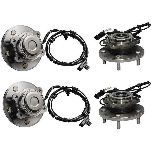 Front and Rear Wheel Hub Assembly Set - Compatible with 2008 - 2012 Chrysler Town & Country 2009 2010 2011