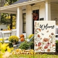 thumbnail image 4 of Summer Welcome Floral House Flag Spring Summer Florals Leaves Double Sided Large Yard Flag Heavy Duty Seasonal Flowers Butterfly Outdoor Outside Patio Decoration 12.5 x 18Inch, 4 of 6