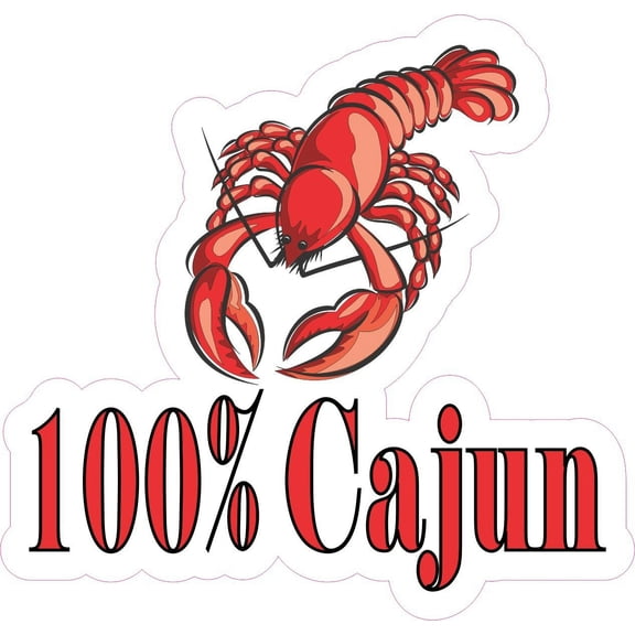 4inx4.2in 100% Cajun Crawdad Bumper Sticker Decal Vinyl Car Window Stickers Decals