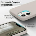 thumbnail image 4 of Shockproof Designed for iPhone 12 Mini Case, Food Grade Liquid Silicone Phone Case with [Soft Anti-Scratch Microfiber Lining] Drop Protection 5.4 inch Slim Thin Cover, Stone, 4 of 17