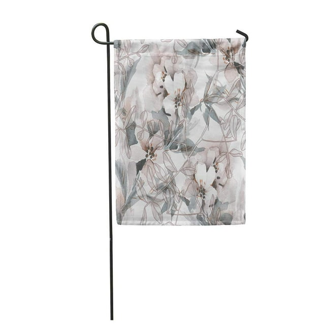 JSDART Drapeau de Jardin Motif Aquarelle Fleurs Pommier Rose Bannière Décorative Maison 28x40 Pouces