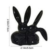 thumbnail image 3 of Cevemin 1 Pcs Couple Bunny Kissing Bunny Figurine - Resin Easter Decoration in Black and Gold for Home Party Decor and Gift, 3 of 7