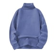 thumbnail image 2 of Women's Plus Size Fleece Lined Sweater, High Neck Winter Warm Pullover, Soft Thermal Long Sleeve Top, Casual Solid Color Basic Winter Wear Navy XXXXL, 2 of 4