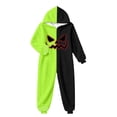 thumbnail image 5 of Bainana Kids Halloween Color Block Pajamas Fleece Romper Cute Long Sleeve Face Print Hooded Jumpsuit Boys And Girls Everyday Wear Sleep Bodysuit, 5 of 5