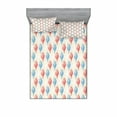 thumbnail image 2 of Vintage Bedding Set with Sheet & Covers, Dessert Theme Delicious Creamy Sugary Treats Illustration of Ice Cream, Printed Bedroom Decor 2 Shams, 4 Sizes, Eggshell Red and Blue, by Ambesonne, 2 of 3