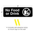 thumbnail image 3 of Excello Global Products No Food or Drink Sign: Easy to Mount Informative Plastic Sign with Symbols 9x3, Pack of 3 (Black) - EGP-HD-0267, 3 of 5