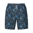 thumbnail image 4 of Lsque Mens Swim Trunks Winter Blue Forest Deer Pattern - Bathing Suit Compression Liner - Beach Swim Shorts Swimwear - (S-3XL) - Stretch Quick Dry -3X-Large, 4 of 9