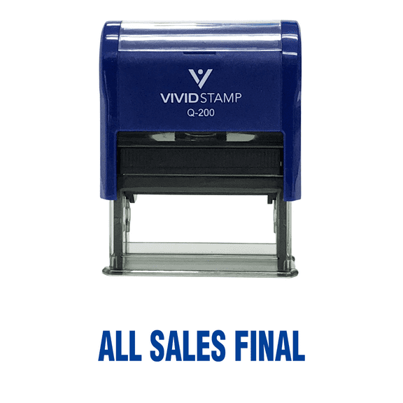 Vivid Stamp All Sales Final Rubber Stamp (Blue Ink) - Medium