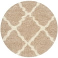 thumbnail image 3 of SAFAVIEH Daley Geometric Plush Shag Area Rug, Beige/Ivory, 6' x 6' Round, 3 of 8