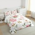 thumbnail image 4 of Manfei Vintage Flower Floral Full Size Comforter Sets,Rustic Lodge Bedding Comforter Set,Pink White Green Bedding Sets For Daults,Ultra Soft Home Decor Reversible,3 Pieces, 4 of 9