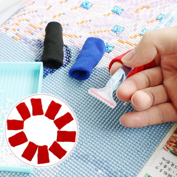 FOMIYES 10pcs Finger Covers Nylon Red for Skin Picking Injury Prevention