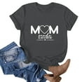 thumbnail image 3 of WREESH Mother's Day Mama Shirts Women's Round Neck Short Sleeve Graphic T-Shirts Gray, 3 of 4