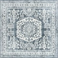 thumbnail image 1 of Unique Loom Oxford Medallion Border Rug 6' x 6' Square Blue/Ivory, 1 of 1