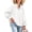 White, variant on Women Shirt Long Sleeved Button Up Shirt Pleated V Neck Shirt Loose Casual Fluffy Top