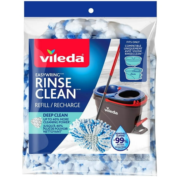 Vileda RinseClean™ Deep Clean Spin Mop Head Replacement, Washable & Reusable Refill