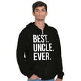 thumbnail image 3 of Best Uncle Ever Niece Nephew Zip Hoodie Sweatshirt Men Brisco Brands L, 3 of 6
