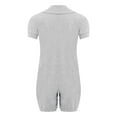 thumbnail image 4 of Doomiva Kids Boys Girls Special Needs Adaptive Clothing Turn-Down Collar Short Sleeve Jumpsuit Bodysuit Romper Grey 6, 4 of 7