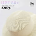 thumbnail image 3 of 56-58cm hat circumference ladies summer foldable sunscreen straw hat sun hat flat top hat outdoor beach sun hat - Milky white, 3 of 5