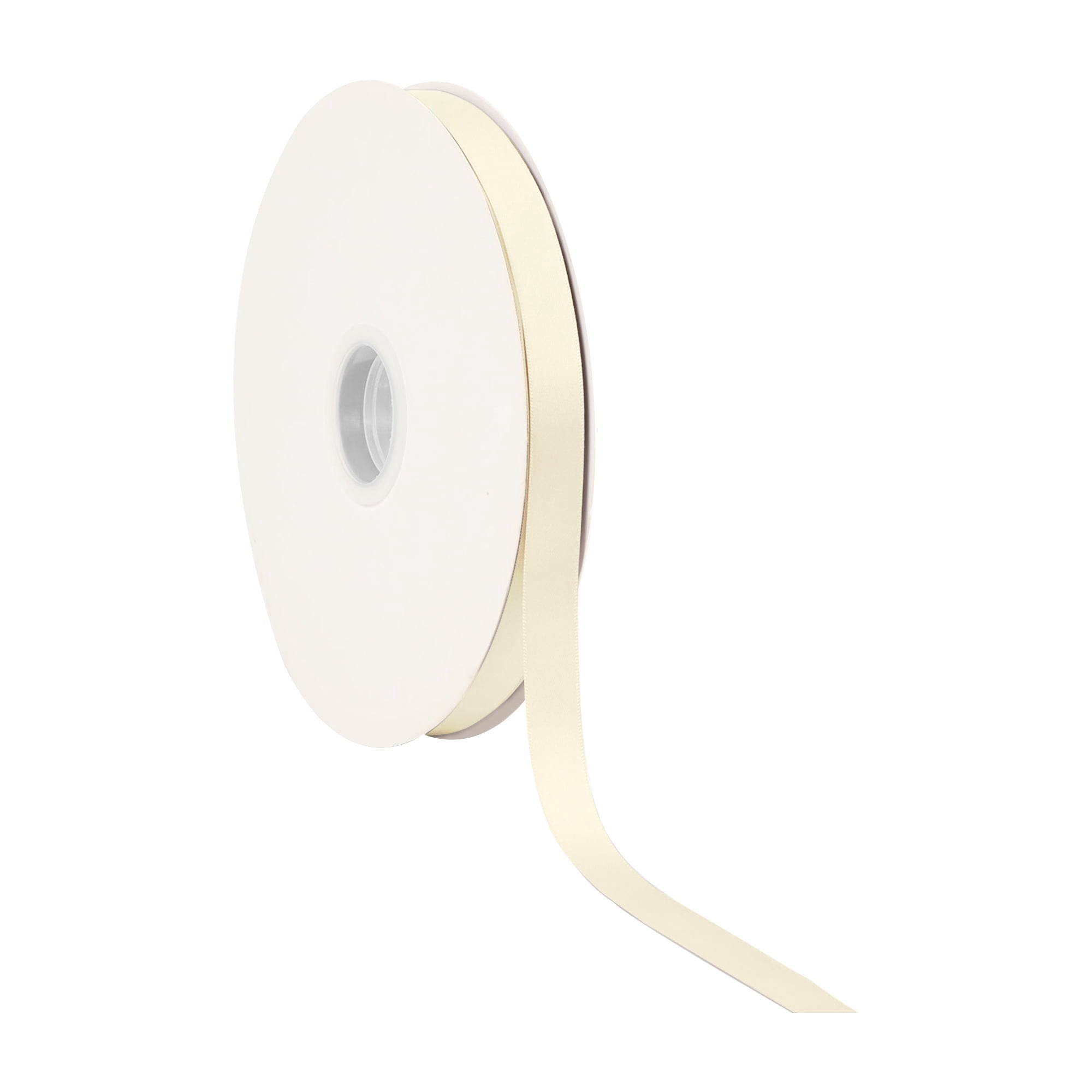 LaRibbons 5/8" White Single Face Satin Ribbon, 100 Yard