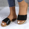 thumbnail image 5 of GJPBGK Women's Flat Slide Sandals Open Toe One-Band Summer Slip-On Shoes for Beach, Travel & Casual Outfits, 5 of 6