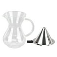 thumbnail image 3 of NFTIGB 13.5oz / 400ml Glass Coffee Maker Pour Over Dripper Pot Heat Resistant Kettle with Stainless Steel Filter for Home Kitchen (Round Base), 3 of 9