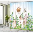 thumbnail image 4 of Sonernt Cat Shower Curtain, Kittens in Flower Meadow Field Happy Cats Family Butterfly Cartoon Print, Cloth Fabric Bathroom Decor Set with Hooks,72x72inch, Soft Blue White Multicolor, 4 of 6