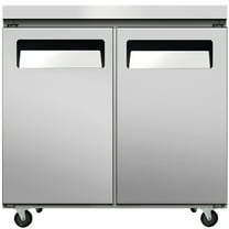 NSF 36.5 in. Commercial Freezer Worktop Undercounter Freezer,  2 Door Stainless Steel Counter Fan Cooling Freezer 13 Cu.Ft. for Restaurant, Bar, Shop