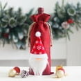thumbnail image 2 of Couvre-bouteilles de Vin de Cuisine Noël Bouchon de Bouteille de Vin Design Poupée Sans Visage Ensemble Décoration de Fête de Famille Noël, Couvre-Bouteilles de Vin de Cuisine Rouges, 2 of 7