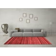 thumbnail image 3 of Ahgly Company Machine Washable Indoor Round Oriental Red Modern Area Rugs, 7' Round, 3 of 4