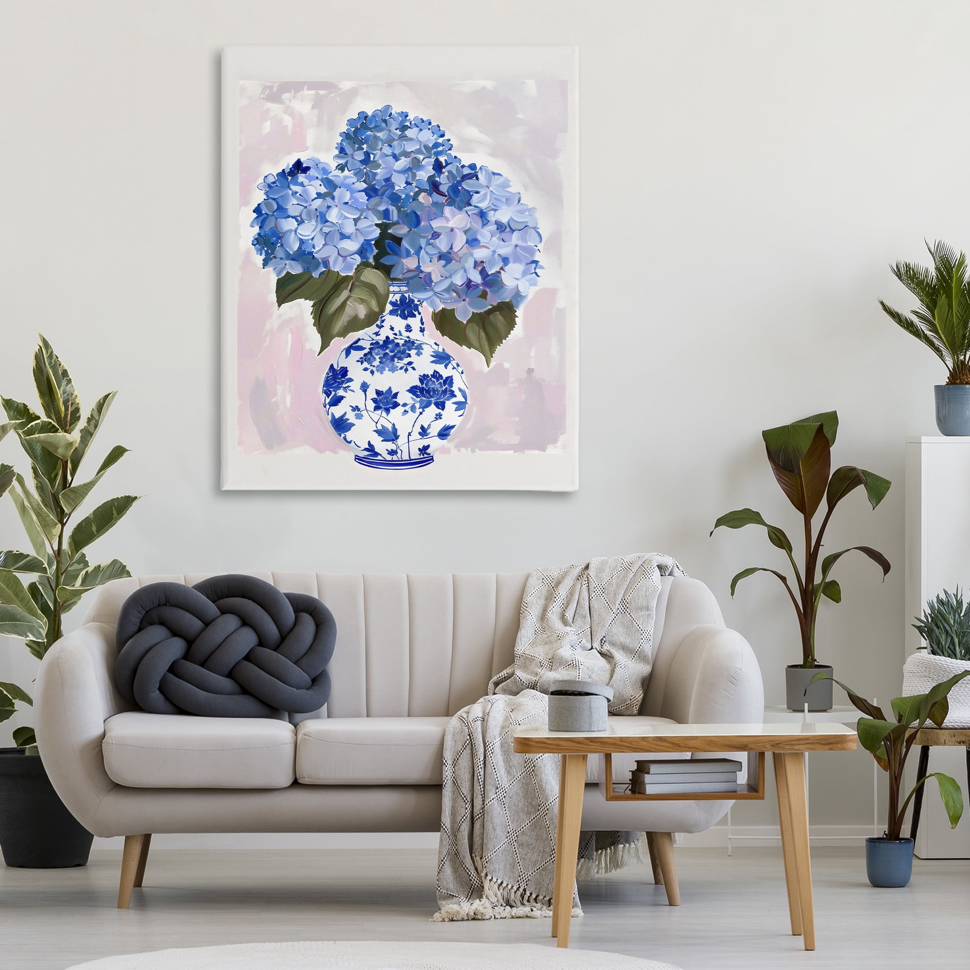 Stupell Industries Blue Hydrangea in Porcelain Vase Canvas Wall Art, design by The Prints Vibe