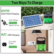 Portable Power Station, Solar Generator 10W Panel Flashlights Camp Lamps Battery USB Charger Back up Electric System Home Emergency Outdoor Backup