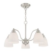 53855-91 Livex Lighting Somerville - 5 Light Convertible Dinette Chandelier in Traditional Style - 24 Inches wide by 13.25 Inches high
