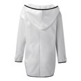 thumbnail image 4 of Women's Thick Wool Hooded Cardigan, Solid Color Windbreaker Outerwear, Casual Daily Jacket, White, XL, 4 of 4