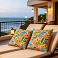 thumbnail image 7 of 18x18 Inch Outdoor Throw Pillows Set of 2, Waterproof & Fade-Resistant, Square Decorative Cushion For Patio Furniture, All Weather Outdoor Pillows (Coral Powder Flowers), 7 of 7