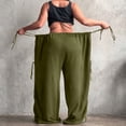 thumbnail image 4 of Dresfit Women's Wide Leg Pants Drawstring Adjustable Barrel Pants 2026 Summer Baggy Harem Pant Elastic Waist Breathable Lightweight Palazzo Trousers M, 4 of 4