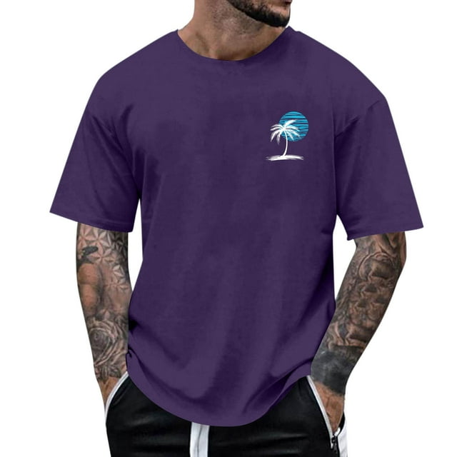 Styesk T-Shirts pour Homme Mode Décontractée Imprimé Col Rond Pull T-Shirt Manches Courtes Blouse