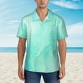 thumbnail image 4 of Balery Cyan Mint Marble Print Men's Hawaiian Shirts Short Sleeve Beach Shirt Relaxed Fit Vacation Button Down Shirts-Large, 4 of 9