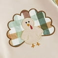 thumbnail image 6 of FYDUU Boys Clothes Rompers Baby Boys Thanksgiving Turkey Applique Jumpsuit Plaid Color Long Sleeve Romper Outfit For Infant Toddler,Beige,0-3 Months, 6 of 9