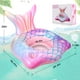 thumbnail image 5 of Flotador inflable para piscina con forma de cola de sirena con portavasos para niñas, 5 of 7